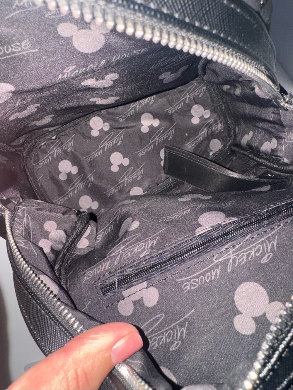 Loungefly Black Quilted Mini Backpack with Mouse Ears - Picture 12 of 12